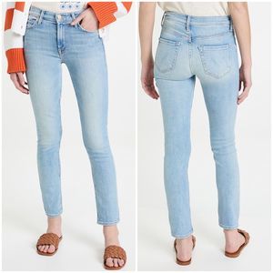 MOTHER The Mid Rise Dazzler Flood in Sweet Petals size 29